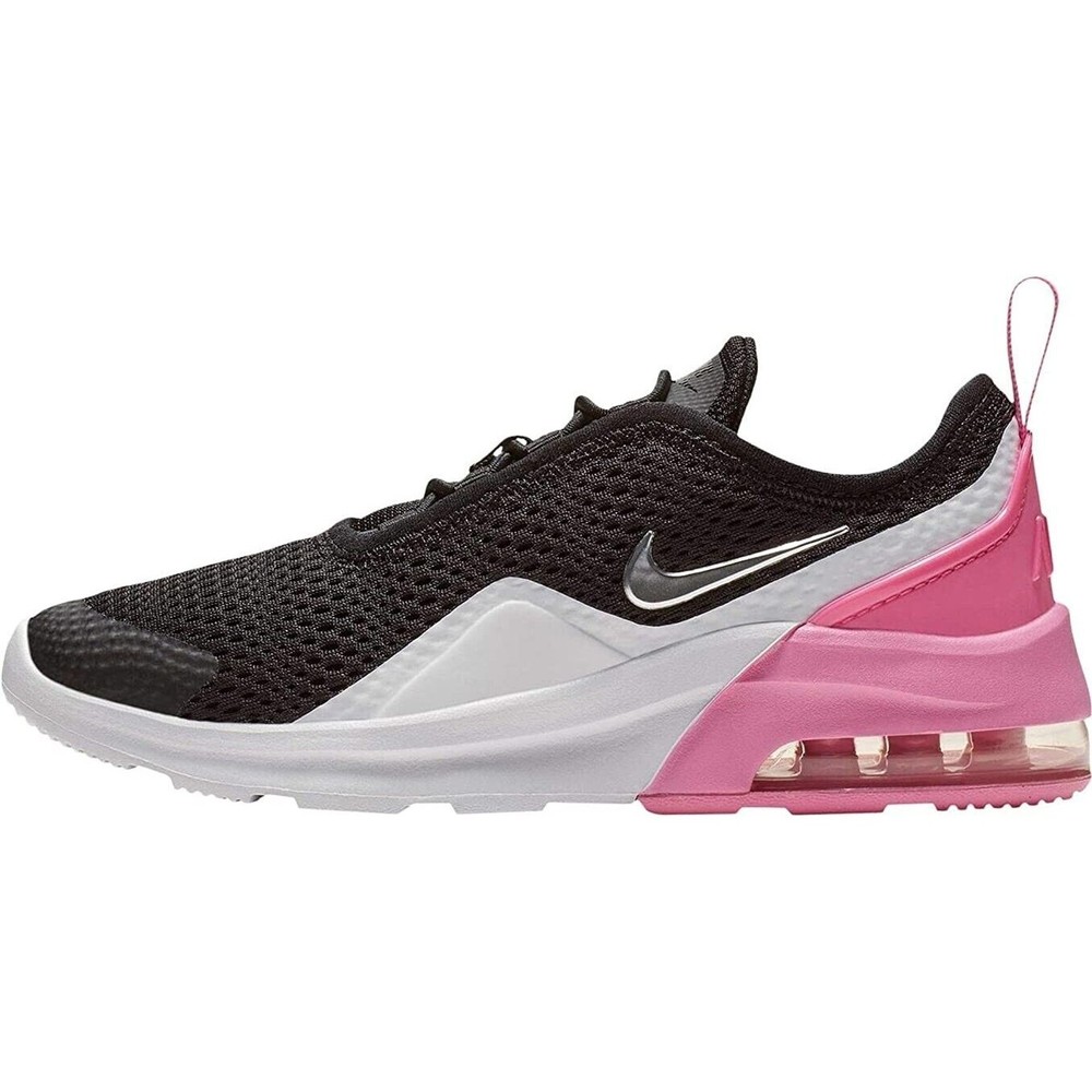 Nike girls air max motion 2 black metallic silver psychic pink size 6Y = 8 women - Picture 3 of 4